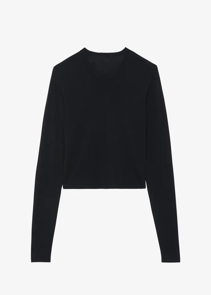 Selma Extra Long Sleeve Merino Wool Pullover 8211 Black Women The Frankie Shop Clothing