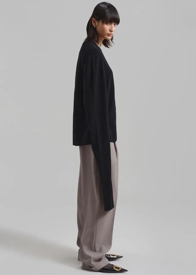 Selma Extra Long Sleeve Merino Wool Pullover 8211 Black Women The Frankie Shop Clothing