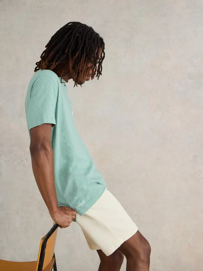 Shark Pocket Graphic Tee Mint Green Men White Stuff TShirts