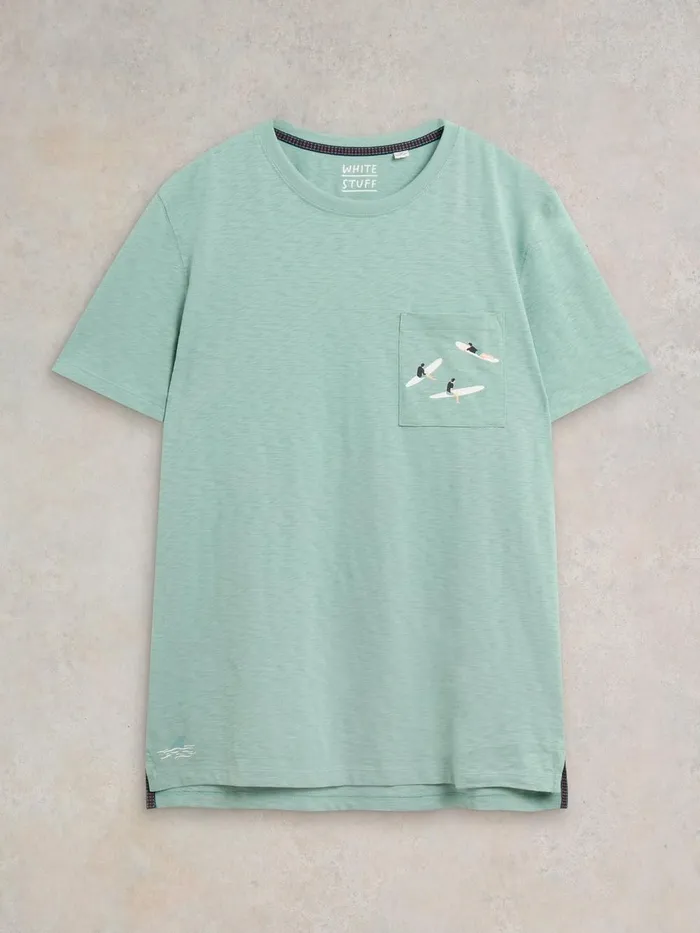 Shark Pocket Graphic Tee Mint Green Men White Stuff TShirts Shark Pocket Graphic Tee Mint Green Men White Stuff TShirts