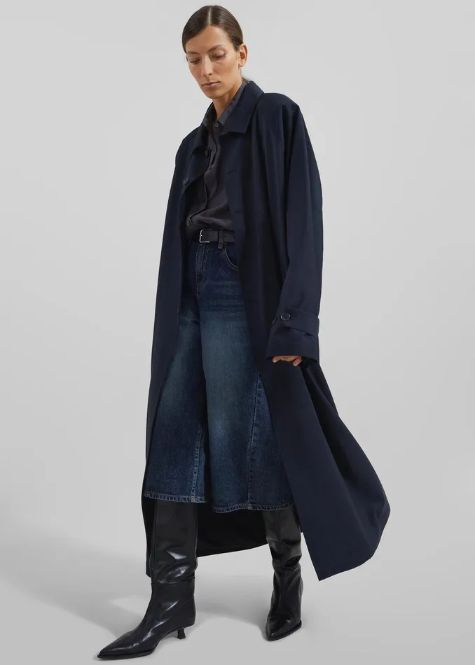 Shay Trench Coat 8211 Dark Navy Women The Frankie Shop Clothing