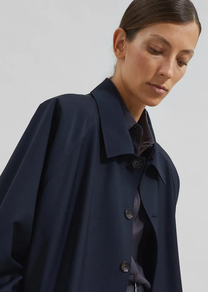 Shay Trench Coat 8211 Dark Navy Women The Frankie Shop Clothing