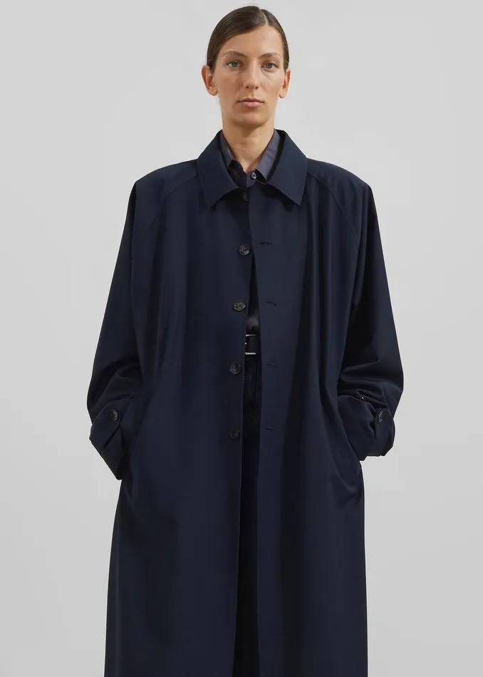 Shay Trench Coat 8211 Dark Navy Women The Frankie Shop Clothing