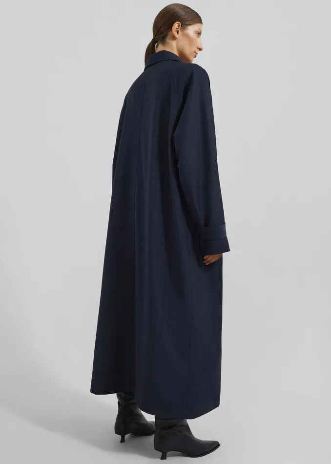 Shay Trench Coat 8211 Dark Navy Women The Frankie Shop Clothing
