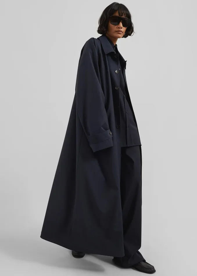 Shay Trench Coat 8211 Dark Navy Women The Frankie Shop Clothing