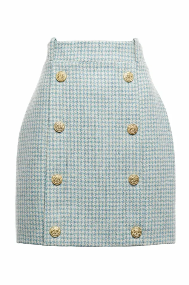 Skirts Knightsbridge Skirt Teal Houndstooth 8211 Holland Cooper Womens Skirts Knightsbridge Skirt Teal Houndstooth 8211 Holland Cooper Womens