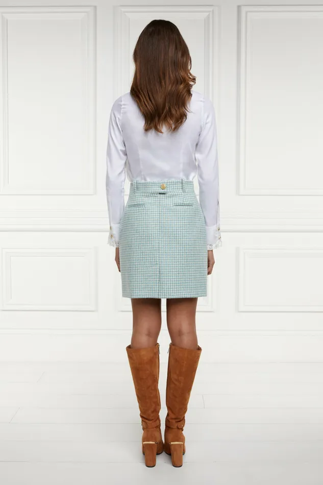 Skirts Knightsbridge Skirt Teal Houndstooth 8211 Holland Cooper Womens Skirts Knightsbridge Skirt Teal Houndstooth 8211 Holland Cooper Womens