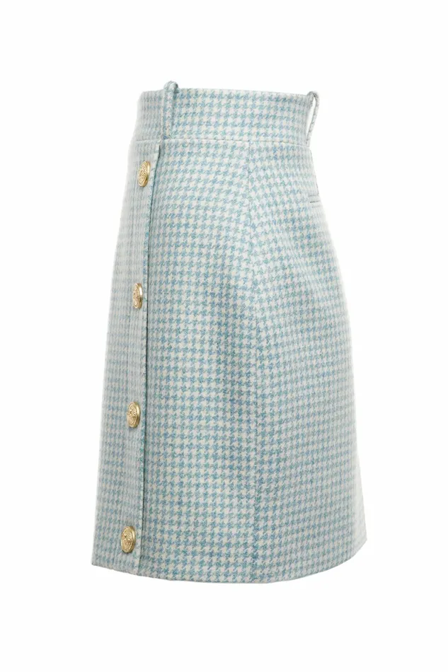 Skirts Knightsbridge Skirt Teal Houndstooth 8211 Holland Cooper Womens Skirts Knightsbridge Skirt Teal Houndstooth 8211 Holland Cooper Womens