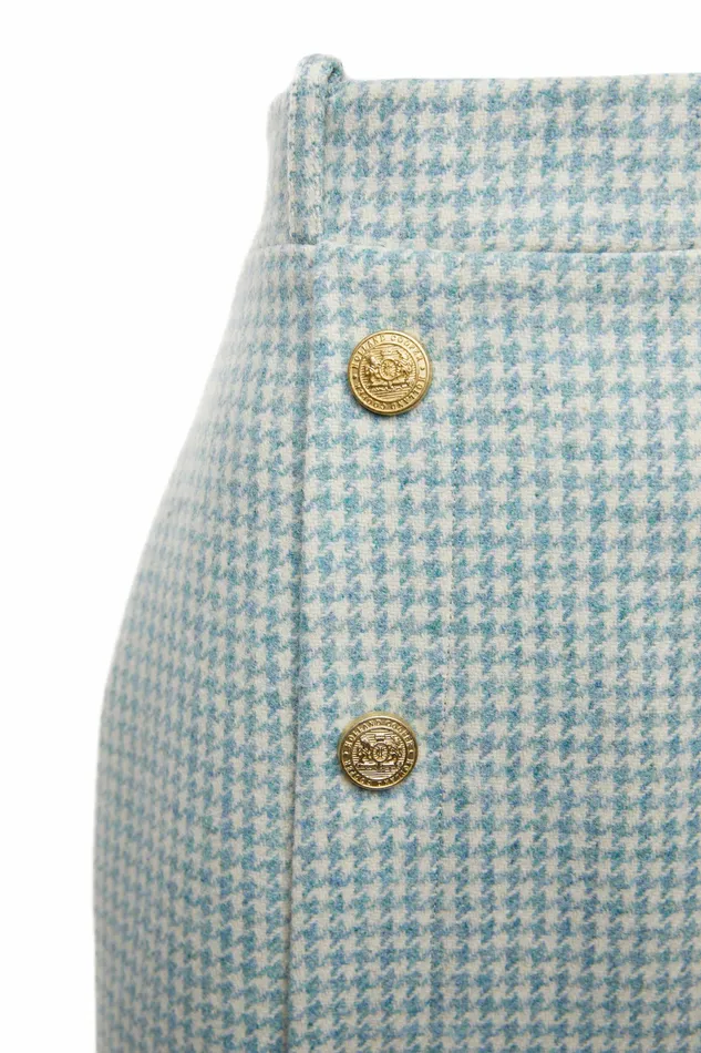Skirts Knightsbridge Skirt Teal Houndstooth 8211 Holland Cooper Womens Skirts Knightsbridge Skirt Teal Houndstooth 8211 Holland Cooper Womens