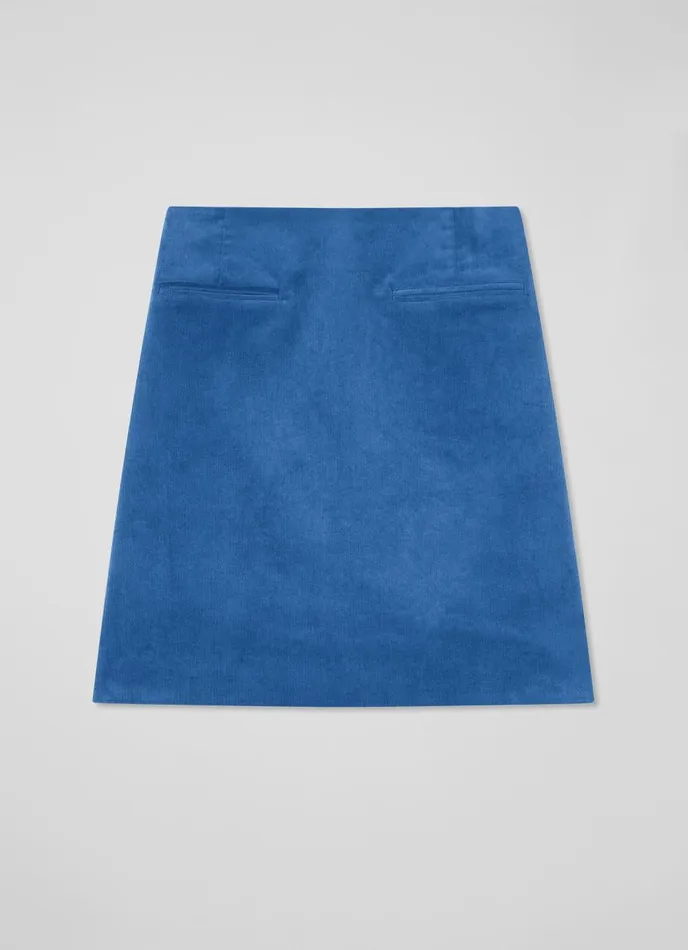 Skirts Women LKBennett Deborah Blue Cotton Cord Skirt Blue Skirts Women LKBennett Deborah Blue Cotton Cord Skirt Blue