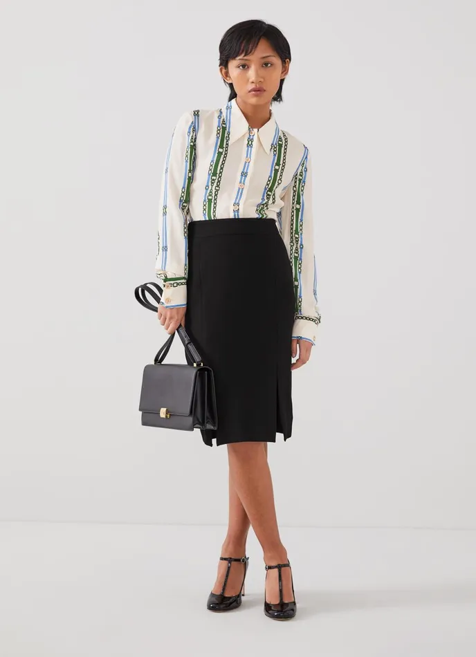 Skirts Women LKBennett Sky Petite Black Crepe Pencil Skirt With LENZING ECOVERO Viscose Black