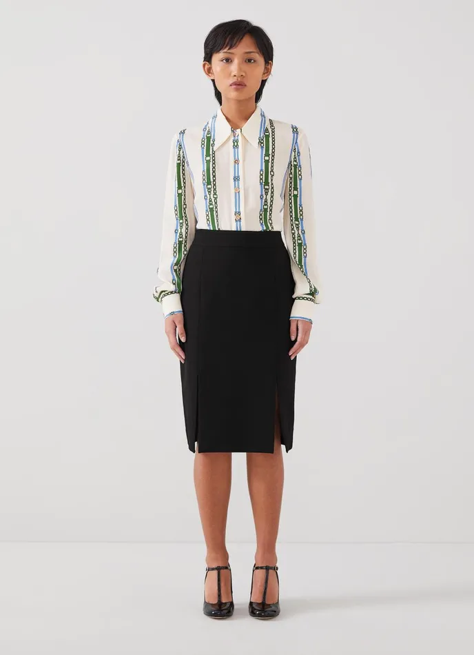 Skirts Women LKBennett Sky Petite Black Crepe Pencil Skirt With LENZING ECOVERO Viscose Black
