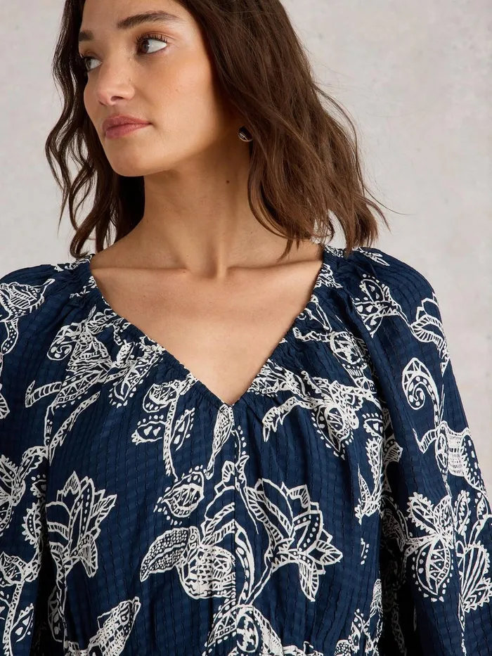 Skylar Midi Dress Navy Print Women White Stuff Dresses Skylar Midi Dress Navy Print Women White Stuff Dresses
