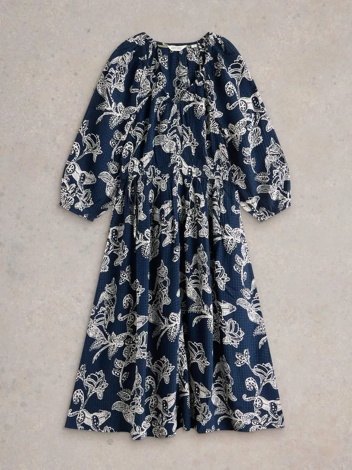 Skylar Midi Dress Navy Print Women White Stuff Dresses Skylar Midi Dress Navy Print Women White Stuff Dresses