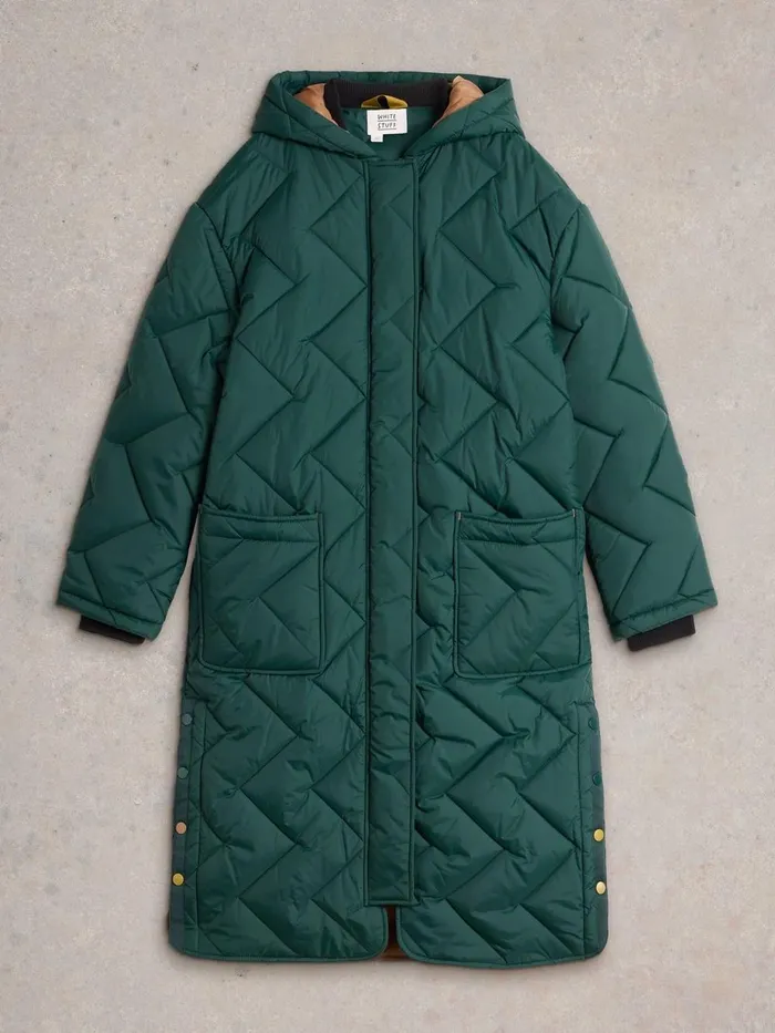 Sloane Quilted Coat Dark Green Women White Stuff Coats and Jackets Sloane Quilted Coat Dark Green Women White Stuff Coats and Jackets