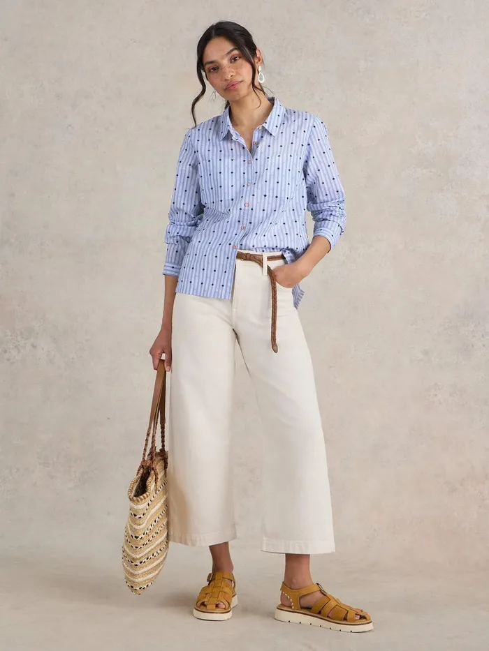 Sophie Organic Cotton Shirt Light Blue Women White Stuff Shirts and Blouses