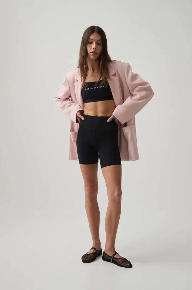 Split Logo Back Blazer 782 Blush Pink Women Aje Blazers Jackets and Coats