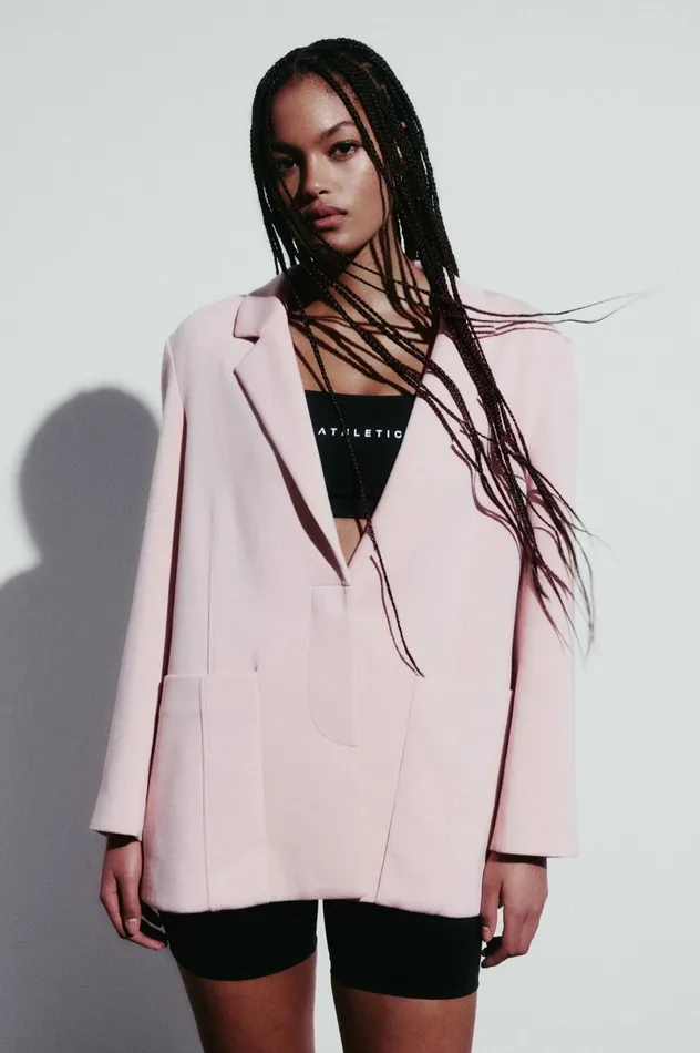 Split Logo Back Blazer 782 Blush Pink Women Aje Blazers Jackets and Coats Split Logo Back Blazer 782 Blush Pink Women Aje Blazers Jackets and Coats