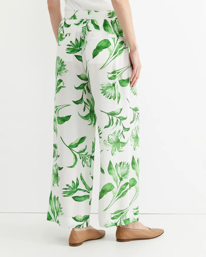 Sportscraft Botanical Silk Wide Leg Pant Green Multi Women Pants