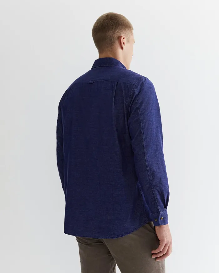 Sportscraft Cullen Cord Shirt Ball Point Blue Men Shirts
