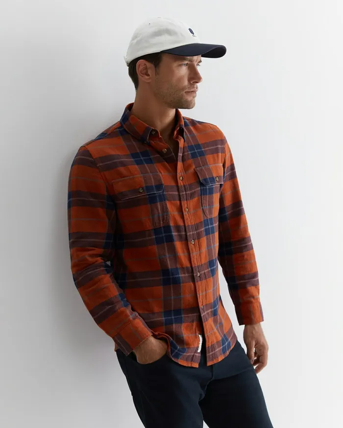 Sportscraft Hindsmarsh Check Shirt Orange Men Shirts