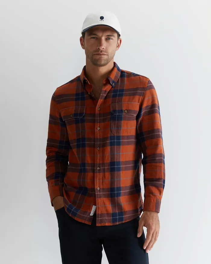 Sportscraft Hindsmarsh Check Shirt Orange Men Shirts