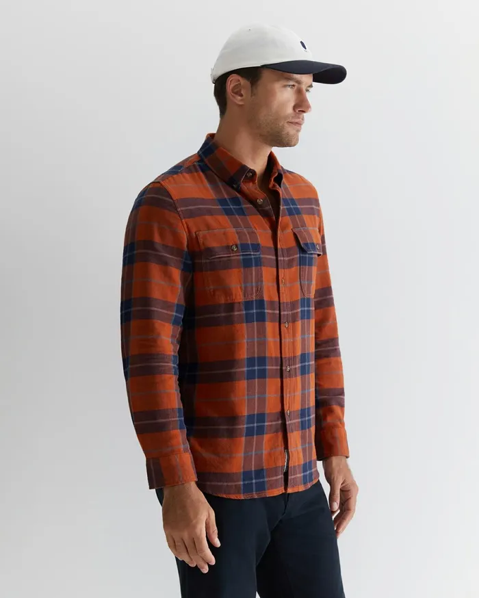Sportscraft Hindsmarsh Check Shirt Orange Men Shirts