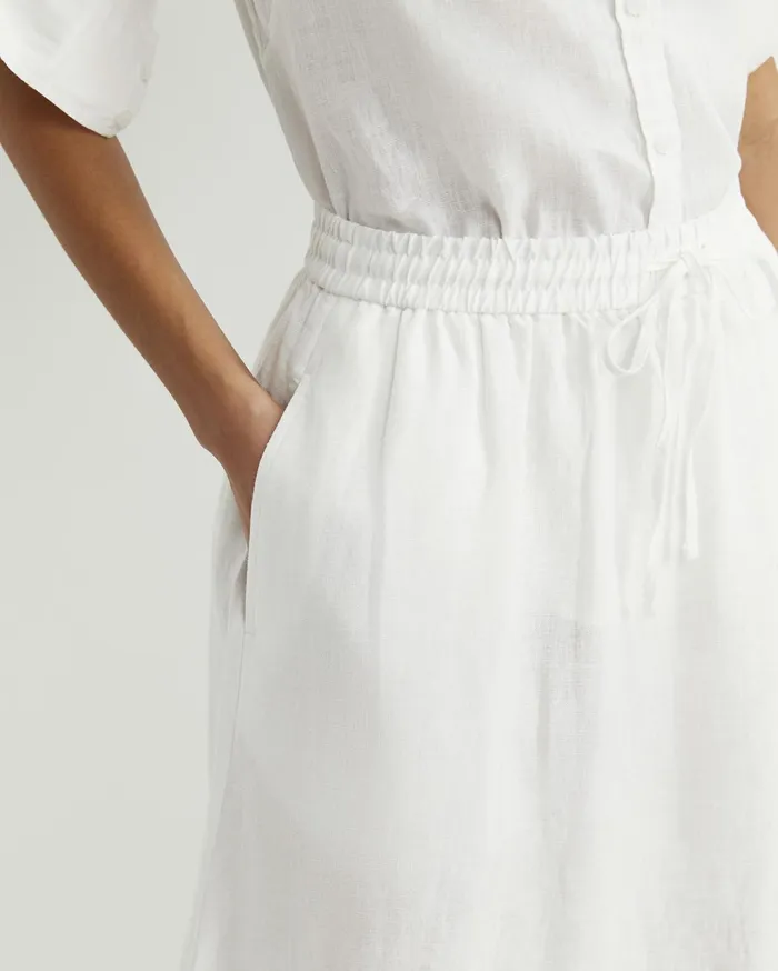 Sportscraft Lulu Linen Midi Skirt White Women Skirts