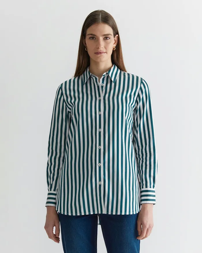 Sportscraft Serena Stripe Shirt Whitegreen Women Shirts