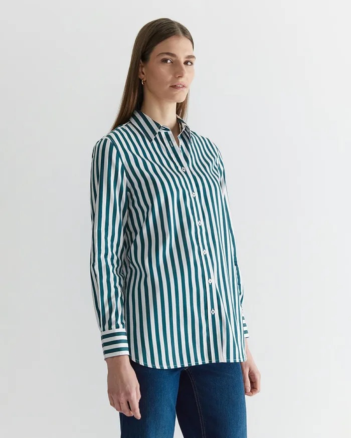 Sportscraft Serena Stripe Shirt Whitegreen Women Shirts