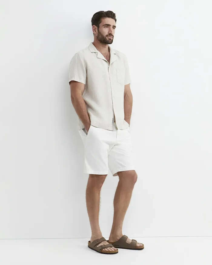 Sportscraft Short Sleeve Stanton Linen Shirt Natural Men Shirts