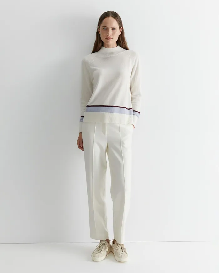 Sportscraft Sunshine Colour Block Wool Sweater Winter White Women Knits and Cardigans