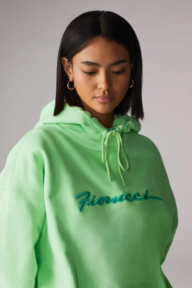 Squiggle Logo Hoodie Green Green Women Fiorucci