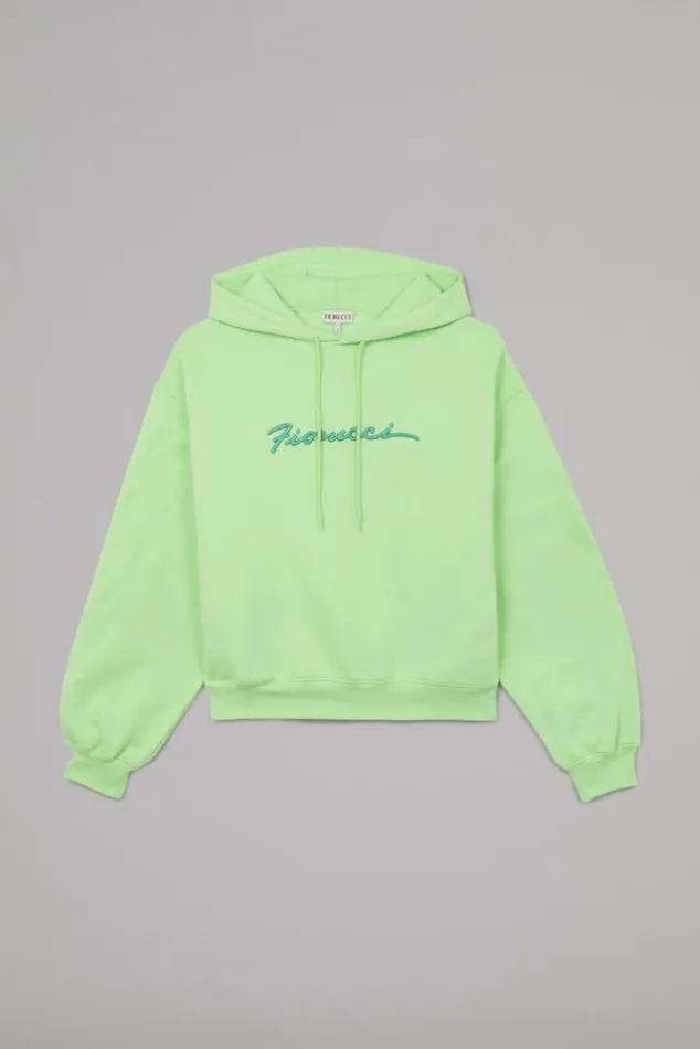 Squiggle Logo Hoodie Green Green Women Fiorucci