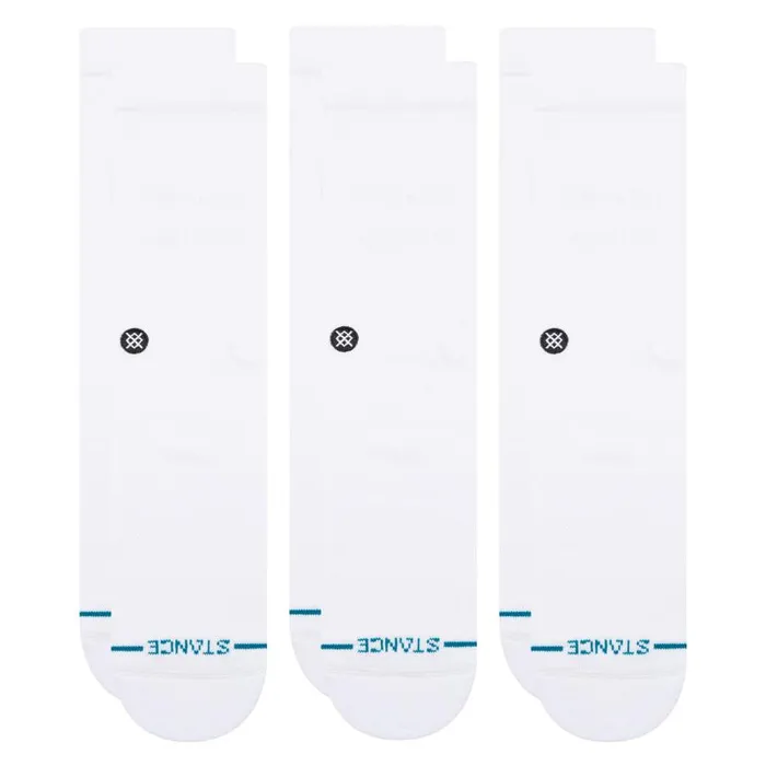 Stance Icon Crew Socks 3 Pack White MenWomen Crew