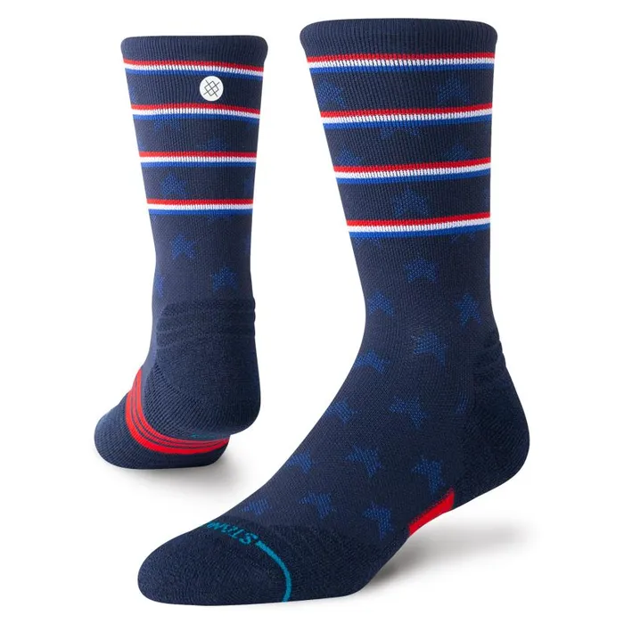 Stance Medium Performance Crew Socks Independence 8211 Navy MenWomen Crew