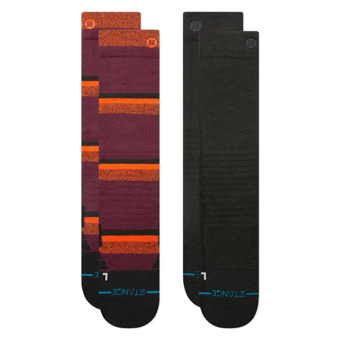 Stance Medium Poly Snow Otc Socks 2 Pack Nightride 8211 Black Men Over The Calf