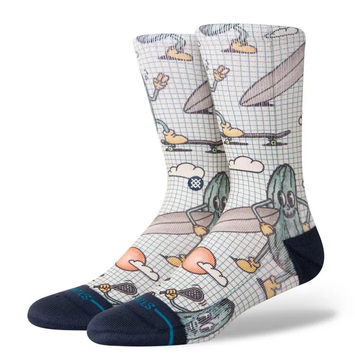 Stance Poly Blend Crew Socks Feeling Pickled 8211 Cream MenWomen Crew