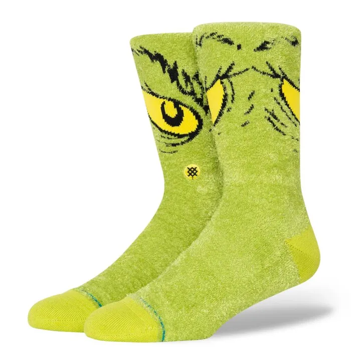 Stance The Grinch X Stance Da Da Dagrinch Cozy Poly Crew Socks Green MenWomen Crew