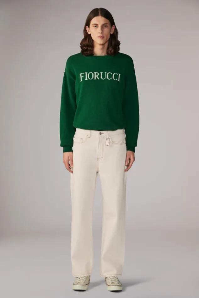 Star Logo Safety Jeans Cream Cream Men Fiorucci