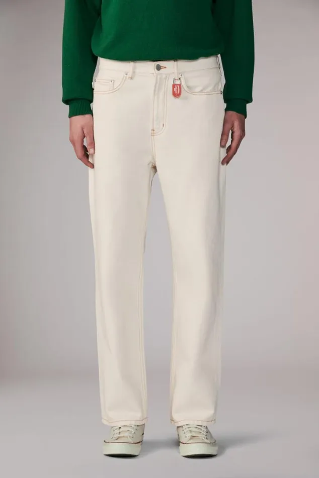 Star Logo Safety Jeans Cream Cream Men Fiorucci Star Logo Safety Jeans Cream Cream Men Fiorucci