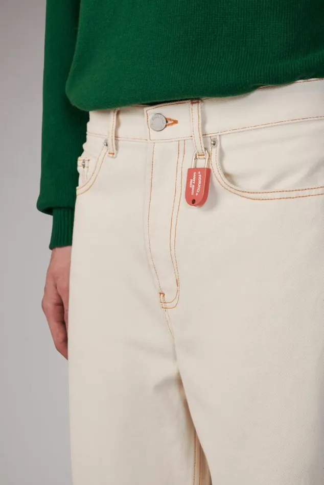 Star Logo Safety Jeans Cream Cream Men Fiorucci Star Logo Safety Jeans Cream Cream Men Fiorucci