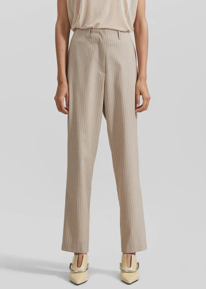 Stasia Pants 8211 Beige Stripe Women The Frankie Shop Clothing