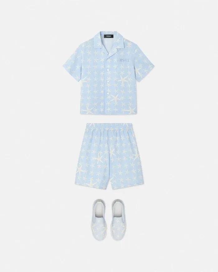 Stella Marina Kids Shirt Light Blue Children Versace Clothing