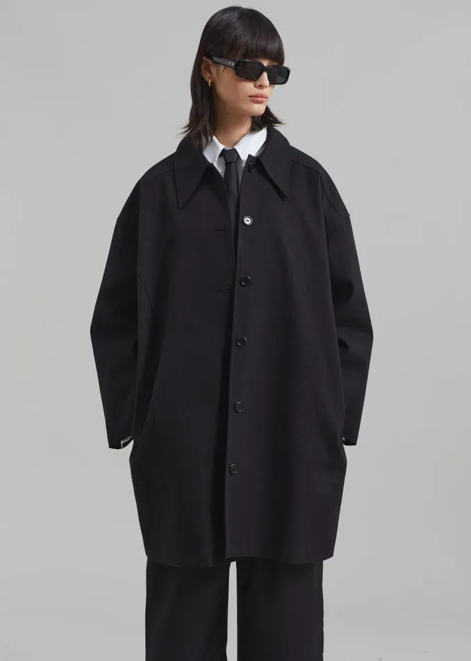 Stevie Peacoat 8211 Black Women The Frankie Shop Clothing