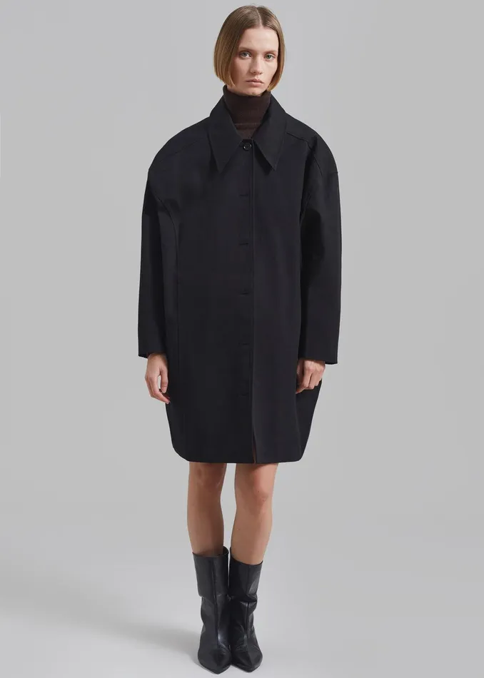 Stevie Peacoat 8211 Black Women The Frankie Shop Clothing