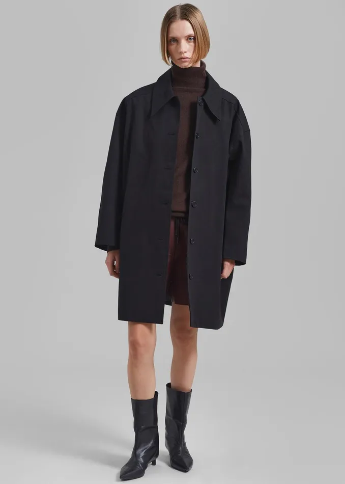 Stevie Peacoat 8211 Black Women The Frankie Shop Clothing