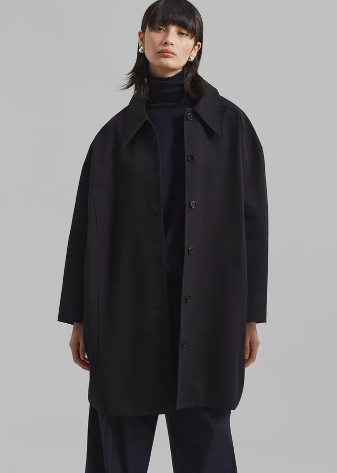 Stevie Peacoat 8211 Black Women The Frankie Shop Clothing
