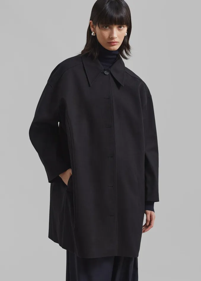 Stevie Peacoat 8211 Black Women The Frankie Shop Clothing