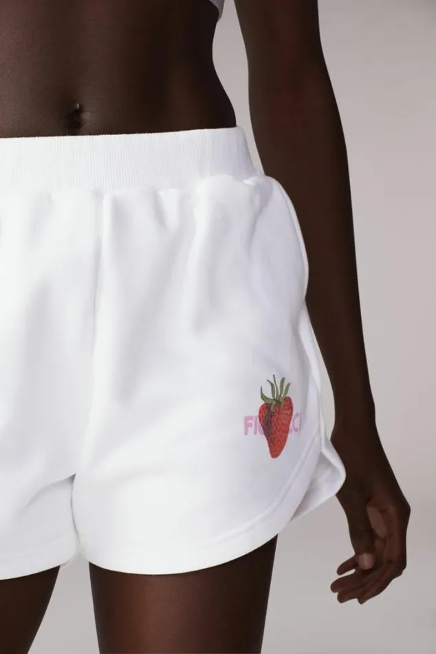 Strawberry Logo Shorts White White Women Fiorucci Strawberry Logo Shorts White White Women Fiorucci